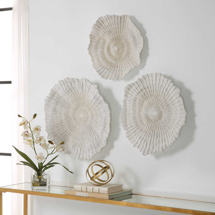 Ocean Gems Wall Decor Textured Ivory And Tan-Mirrors/Pictures-Uttermost-Lighting Design Store