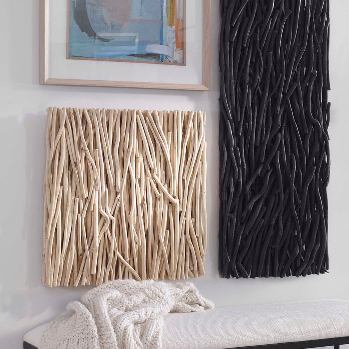 Gathered Teak Wall Decor Refreshing Bleached-Mirrors/Pictures-Uttermost-Lighting Design Store