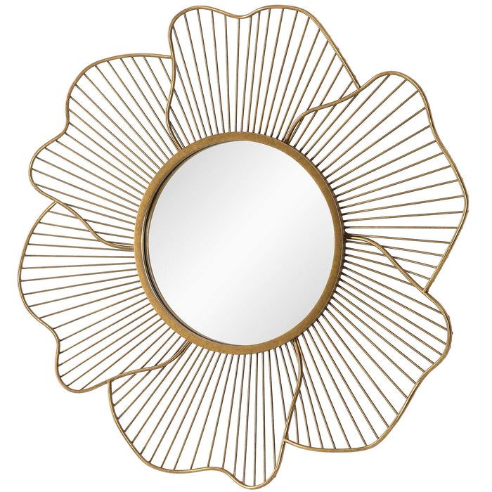 Blossom Mirror Antiqued Gold Leaf-Mirrors/Pictures-Uttermost-Lighting Design Store