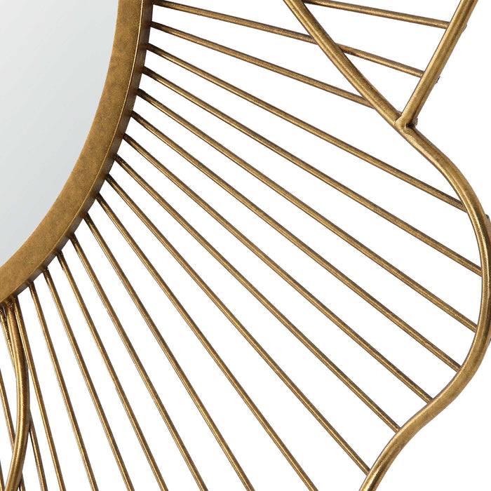 Blossom Mirror Antiqued Gold Leaf-Mirrors/Pictures-Uttermost-Lighting Design Store