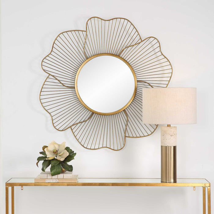 Blossom Mirror Antiqued Gold Leaf-Mirrors/Pictures-Uttermost-Lighting Design Store