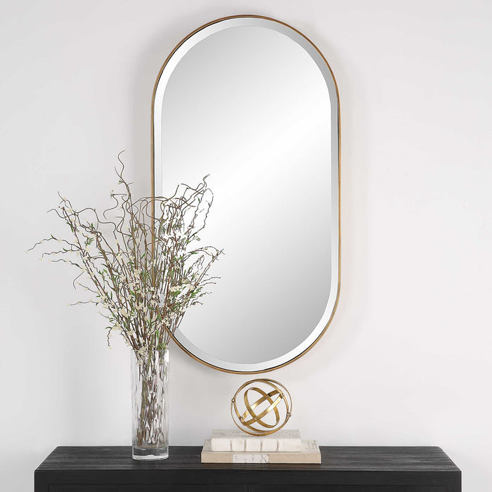 Lago Mirror Antiqued Golden Bronze-Mirrors/Pictures-Uttermost-Lighting Design Store