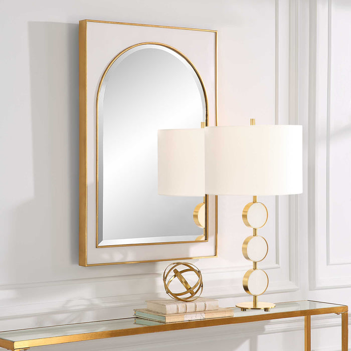 Crisanta Mirror Gloss White-Mirrors/Pictures-Uttermost-Lighting Design Store