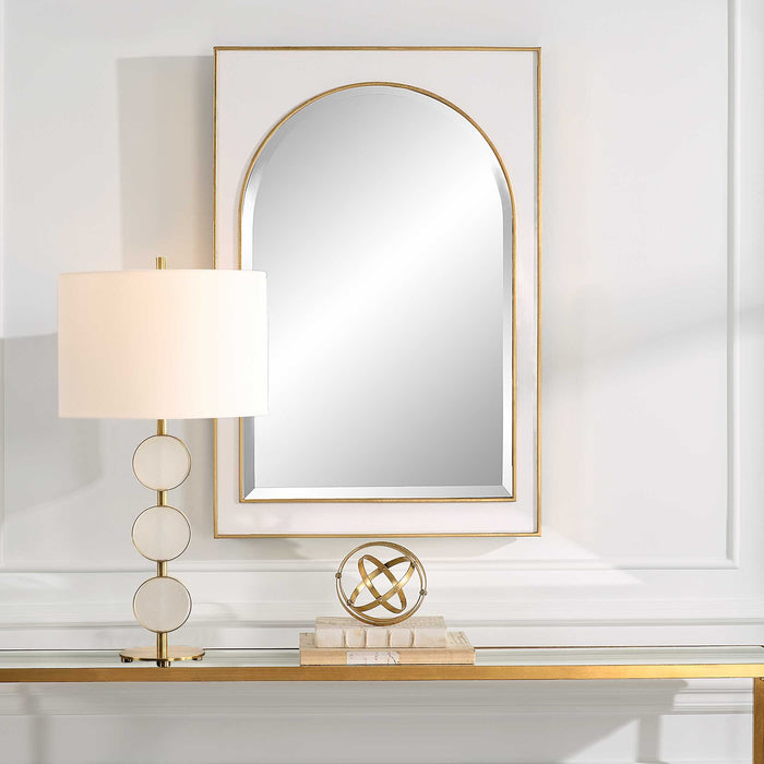 Crisanta Mirror Gloss White-Mirrors/Pictures-Uttermost-Lighting Design Store