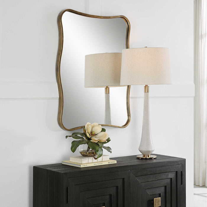Pavia Mirror Antiqued Gold-Mirrors/Pictures-Uttermost-Lighting Design Store