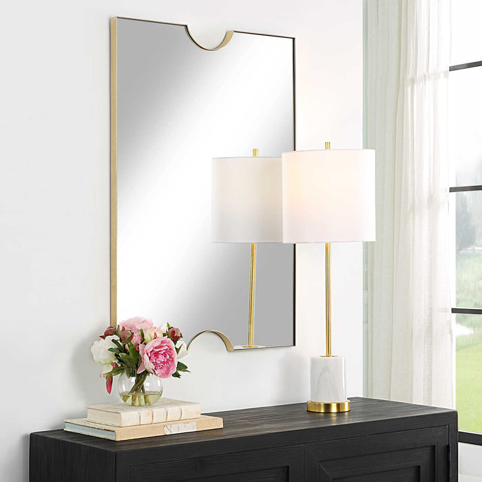 Ticket Mirror Metallic Gold Leaf-Mirrors/Pictures-Uttermost-Lighting Design Store