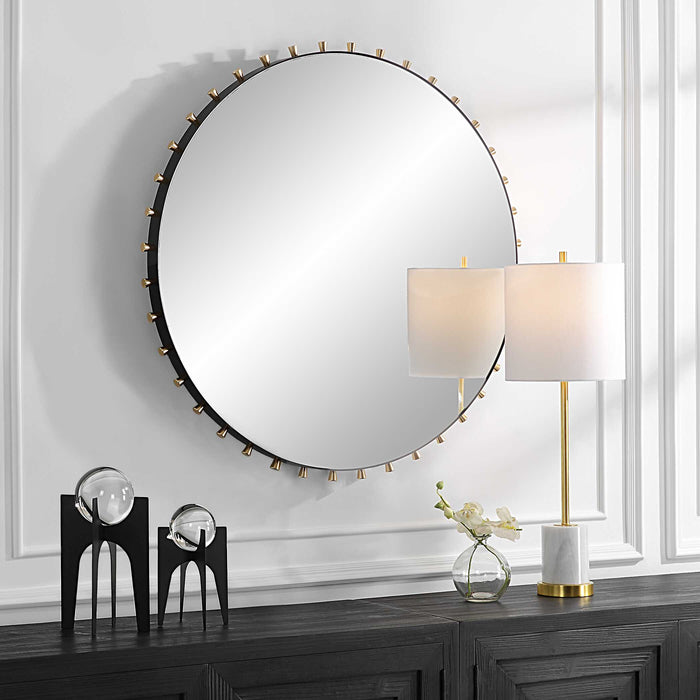 Cosmopolitan Mirror Matte Black-Mirrors/Pictures-Uttermost-Lighting Design Store