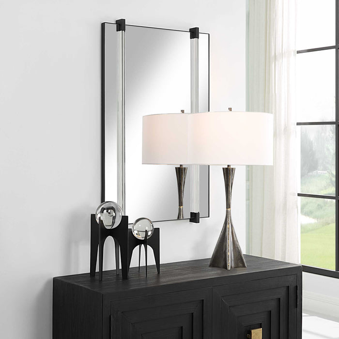 Ladonna Mirror Matte Black-Mirrors/Pictures-Uttermost-Lighting Design Store