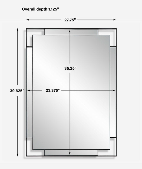 Stellan Mirror Matte Black-Mirrors/Pictures-Uttermost-Lighting Design Store