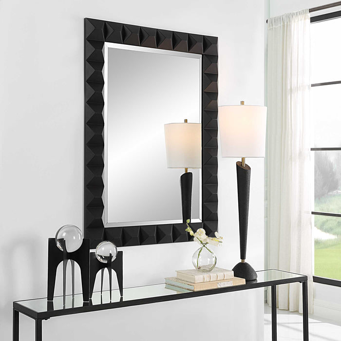Studded Mirror Matte Black-Mirrors/Pictures-Uttermost-Lighting Design Store