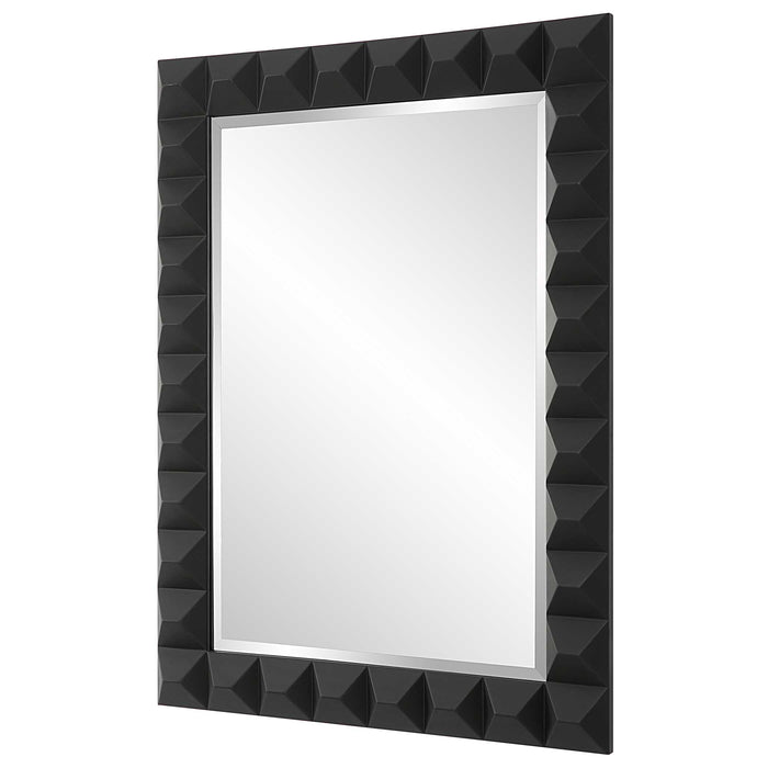 Studded Mirror Matte Black-Mirrors/Pictures-Uttermost-Lighting Design Store