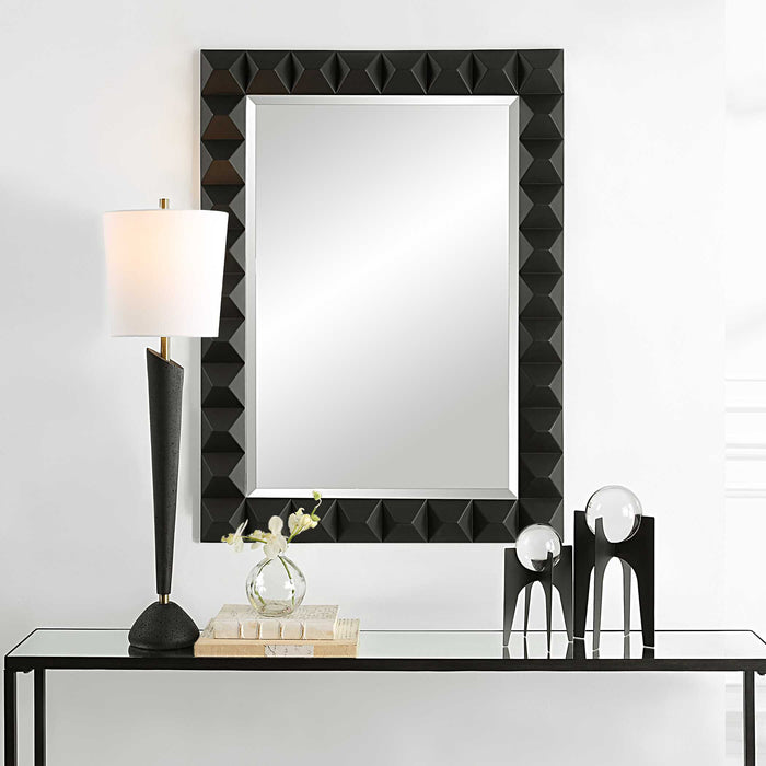 Studded Mirror Matte Black-Mirrors/Pictures-Uttermost-Lighting Design Store