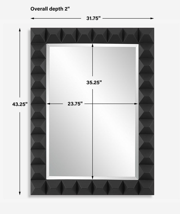 Studded Mirror Matte Black-Mirrors/Pictures-Uttermost-Lighting Design Store