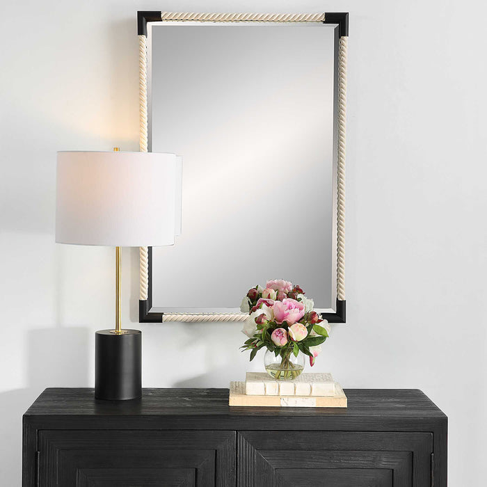 Marina Mirror Matte Black-Mirrors/Pictures-Uttermost-Lighting Design Store