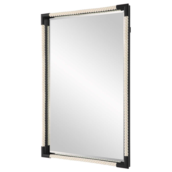 Marina Mirror Matte Black-Mirrors/Pictures-Uttermost-Lighting Design Store