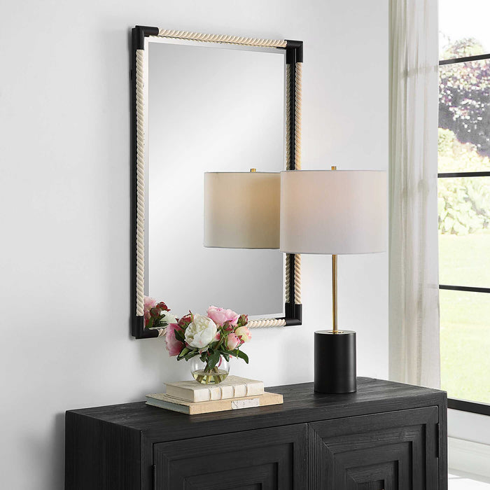 Marina Mirror Matte Black-Mirrors/Pictures-Uttermost-Lighting Design Store