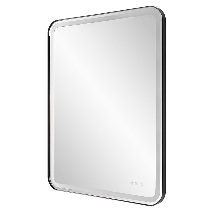 Crofton Mirror Satin Black-Mirrors/Pictures-Uttermost-Lighting Design Store