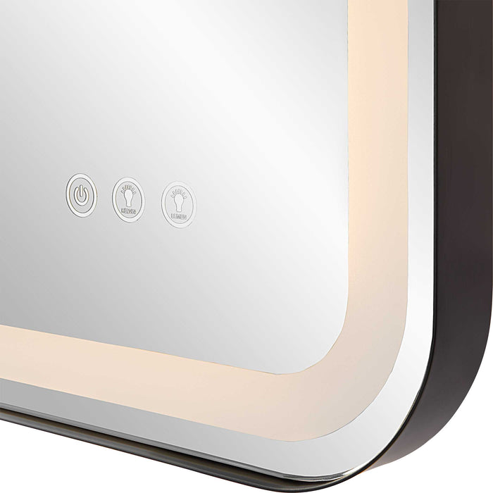 Crofton Mirror Satin Black-Mirrors/Pictures-Uttermost-Lighting Design Store