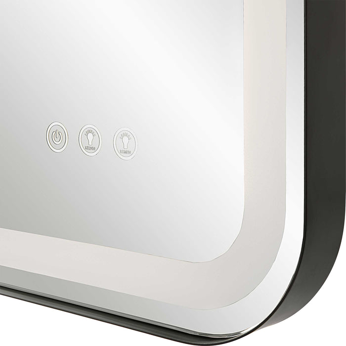 Crofton Mirror Satin Black-Mirrors/Pictures-Uttermost-Lighting Design Store