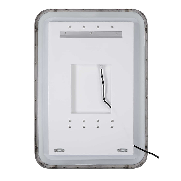 Crofton Mirror Satin Black-Mirrors/Pictures-Uttermost-Lighting Design Store