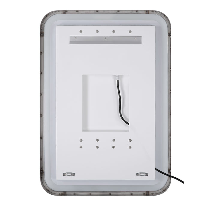 Crofton Mirror Satin Black-Mirrors/Pictures-Uttermost-Lighting Design Store