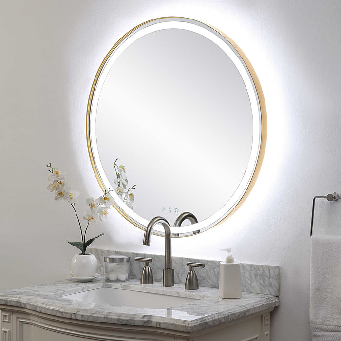 Crofton Mirror Brushed Brass-Mirrors/Pictures-Uttermost-Lighting Design Store