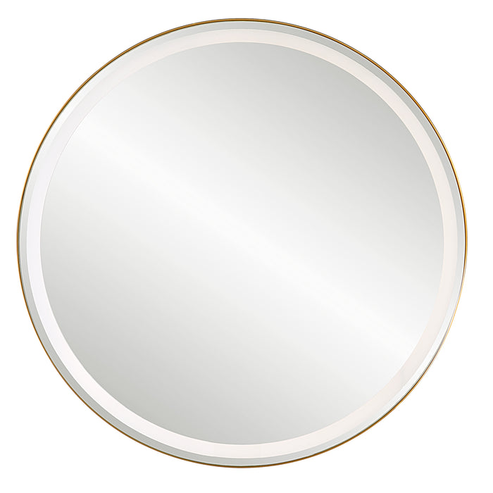 Crofton Mirror Brushed Brass-Mirrors/Pictures-Uttermost-Lighting Design Store