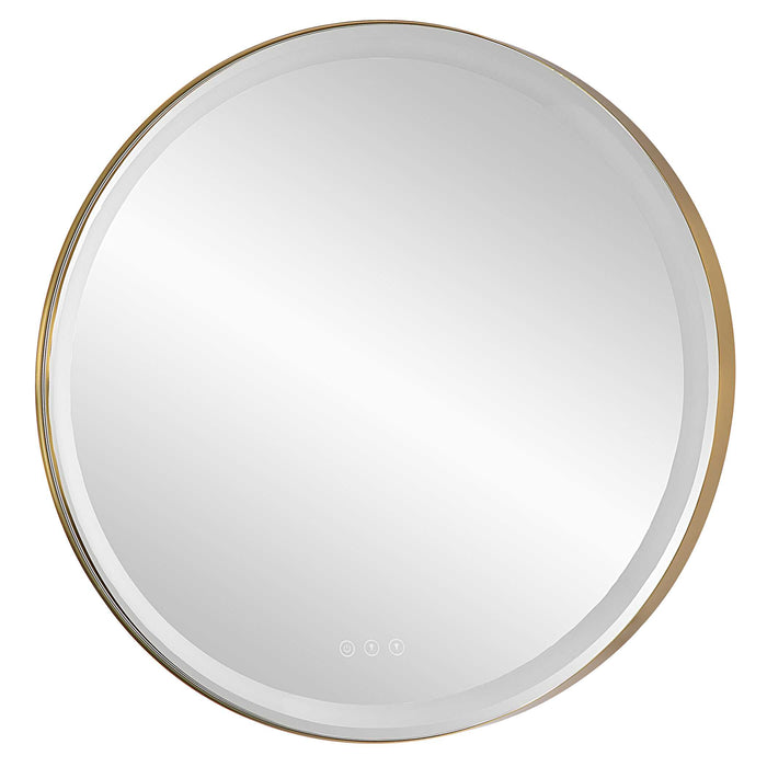 Crofton Mirror Brushed Brass-Mirrors/Pictures-Uttermost-Lighting Design Store