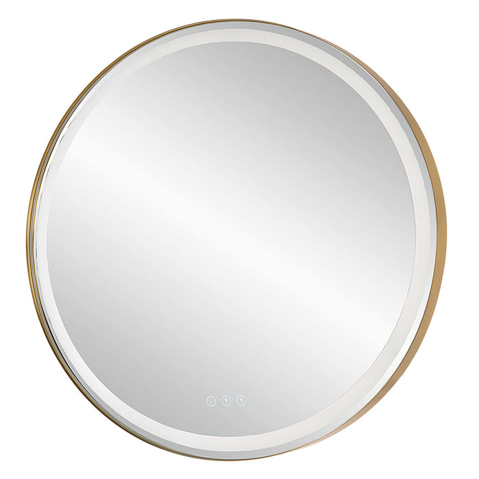 Crofton Mirror Brushed Brass-Mirrors/Pictures-Uttermost-Lighting Design Store