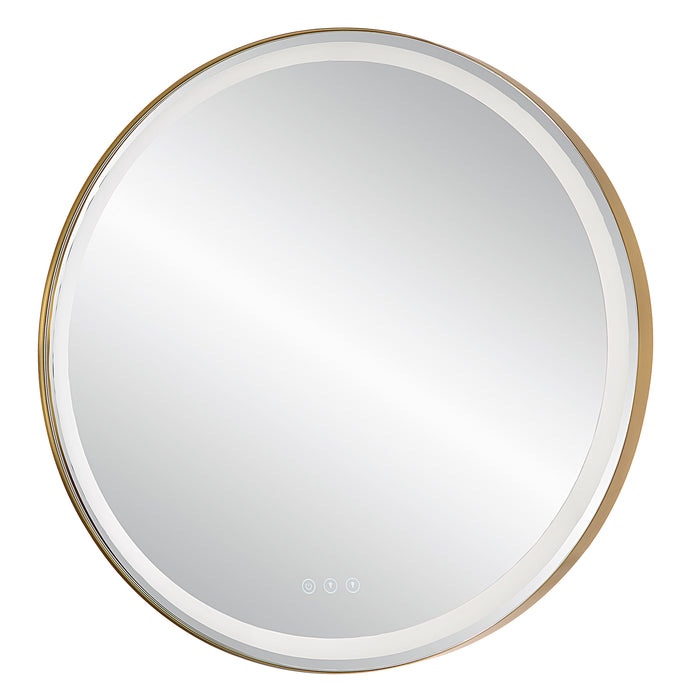 Crofton Mirror Brushed Brass-Mirrors/Pictures-Uttermost-Lighting Design Store