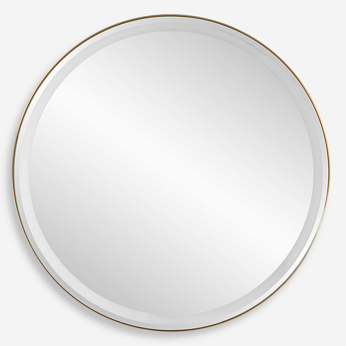 Crofton Mirror Brushed Brass-Mirrors/Pictures-Uttermost-Lighting Design Store