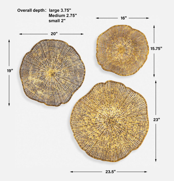 Radiance Wall Decor Set/3 Gold With Natural-Mirrors/Pictures-Uttermost-Lighting Design Store