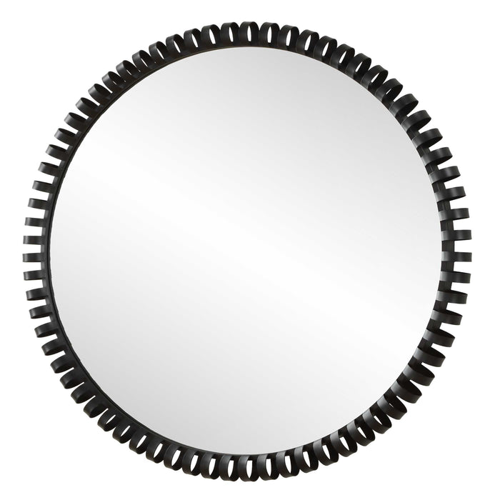 Corona Mirror Satin Black-Mirrors/Pictures-Uttermost-Lighting Design Store