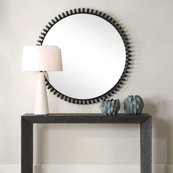 Corona Mirror Satin Black-Mirrors/Pictures-Uttermost-Lighting Design Store