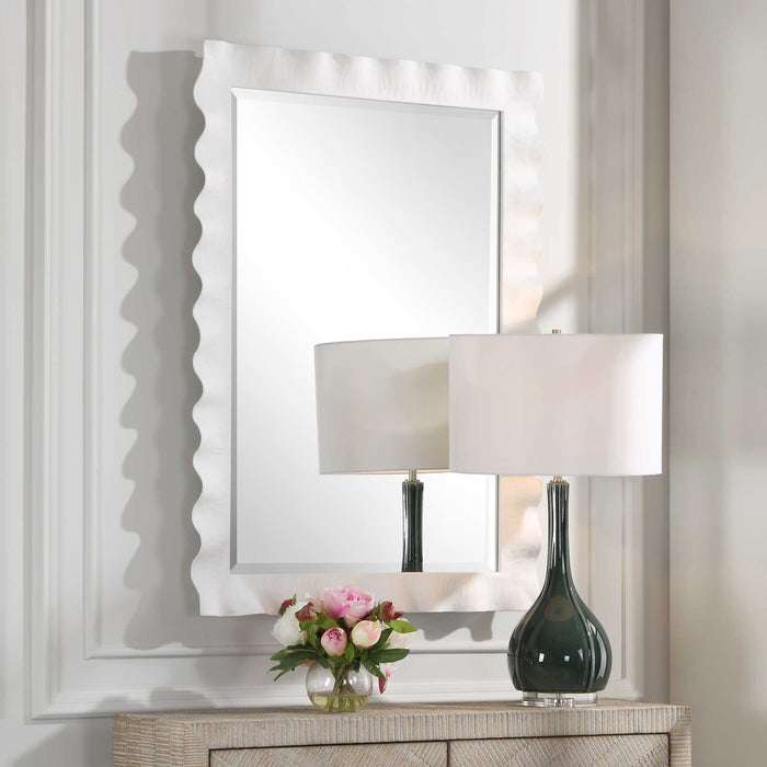 Haya Mirror White-Mirrors/Pictures-Uttermost-Lighting Design Store