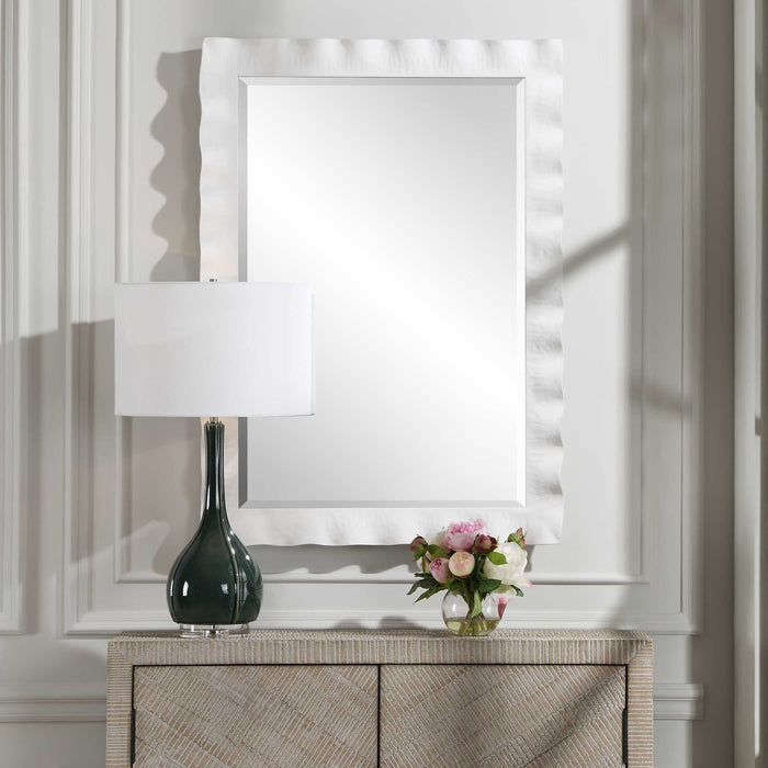Haya Mirror White-Mirrors/Pictures-Uttermost-Lighting Design Store