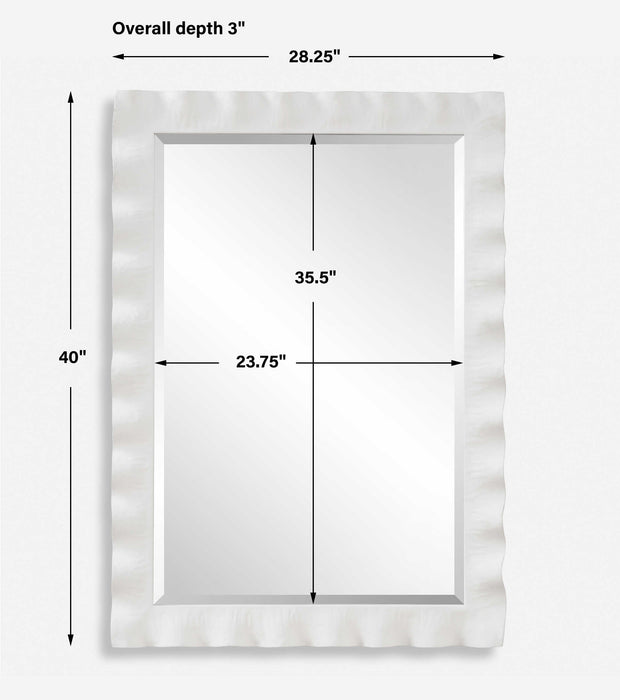 Haya Mirror White-Mirrors/Pictures-Uttermost-Lighting Design Store