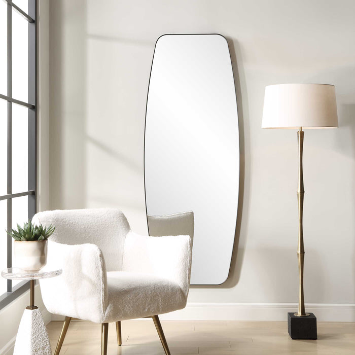 Caspian Mirror Satin Black-Mirrors/Pictures-Uttermost-Lighting Design Store