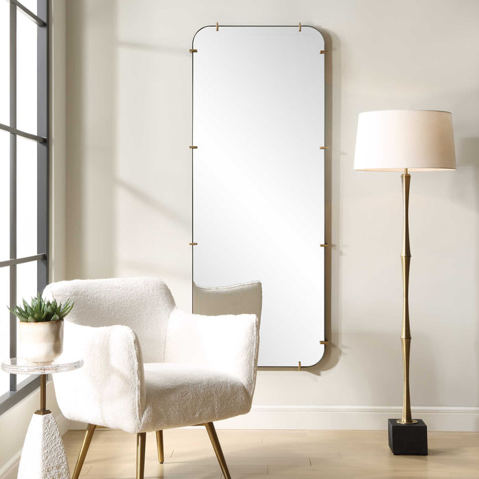 Pali Mirror Antiqued Brushed Gold-Mirrors/Pictures-Uttermost-Lighting Design Store