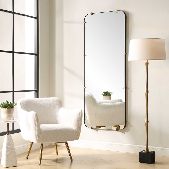 Pali Mirror Antiqued Brushed Gold-Mirrors/Pictures-Uttermost-Lighting Design Store