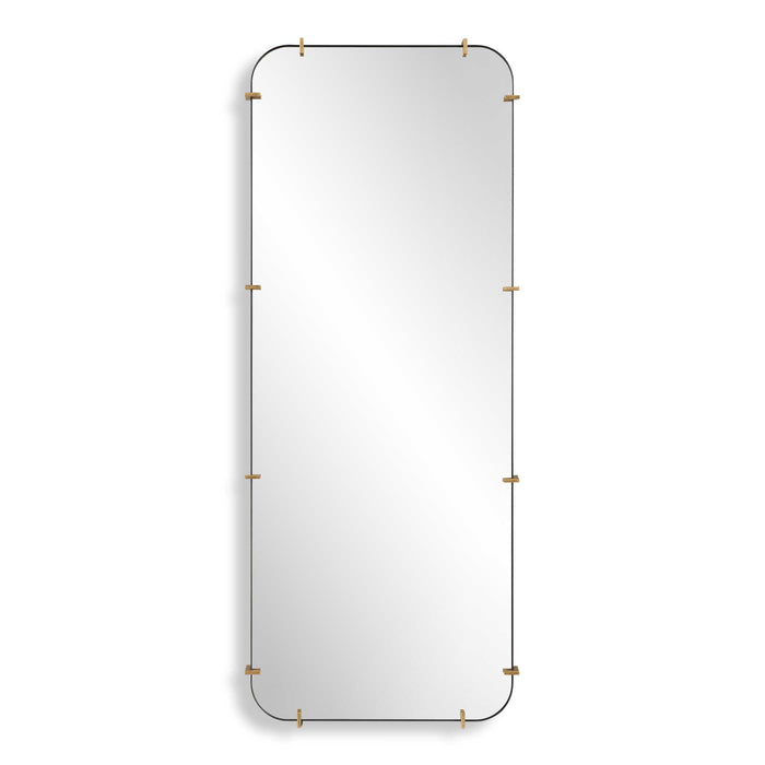 Pali Mirror Antiqued Brushed Gold-Mirrors/Pictures-Uttermost-Lighting Design Store