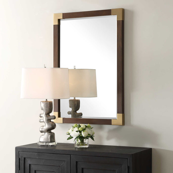 Rhea Mirror Antiqued Gold Iron-Mirrors/Pictures-Uttermost-Lighting Design Store