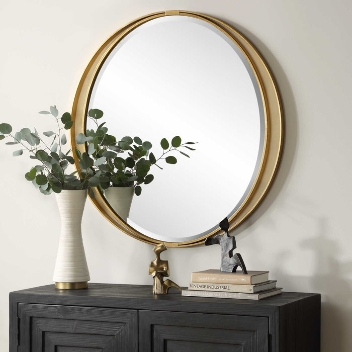 Rhodes Mirror Antiqued Gold Leaf-Mirrors/Pictures-Uttermost-Lighting Design Store