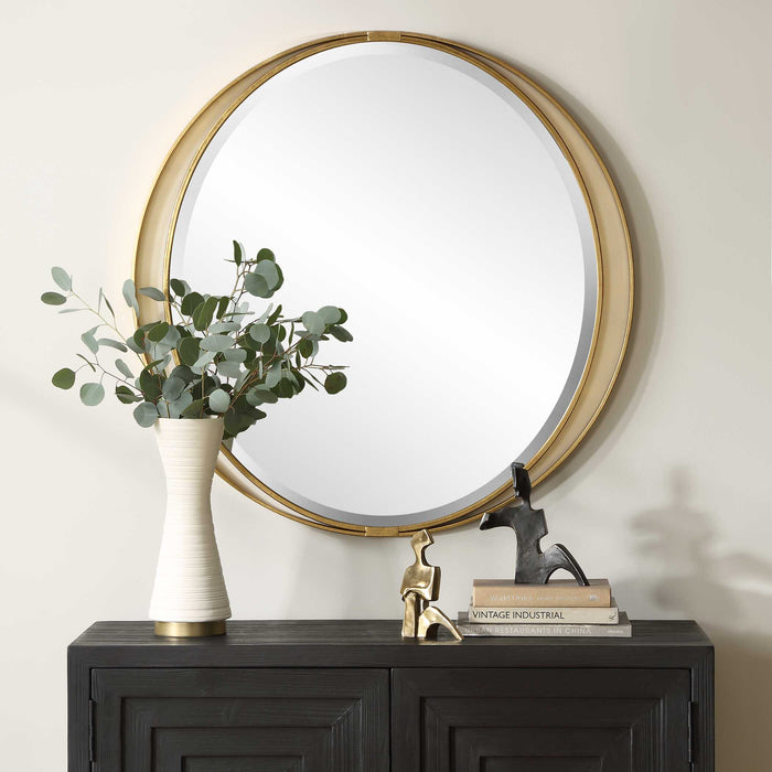 Rhodes Mirror Antiqued Gold Leaf-Mirrors/Pictures-Uttermost-Lighting Design Store