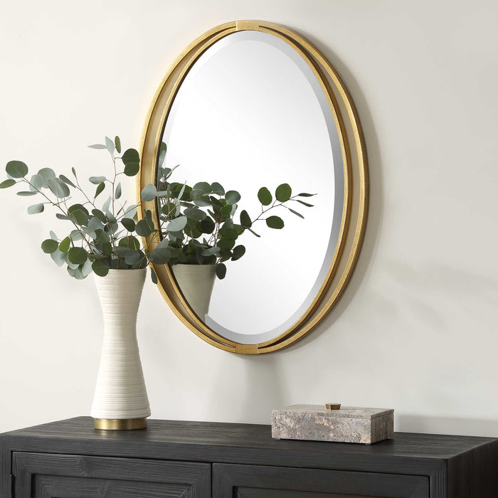 Rhodes Mirror Antiqued Gold Leaf-Mirrors/Pictures-Uttermost-Lighting Design Store
