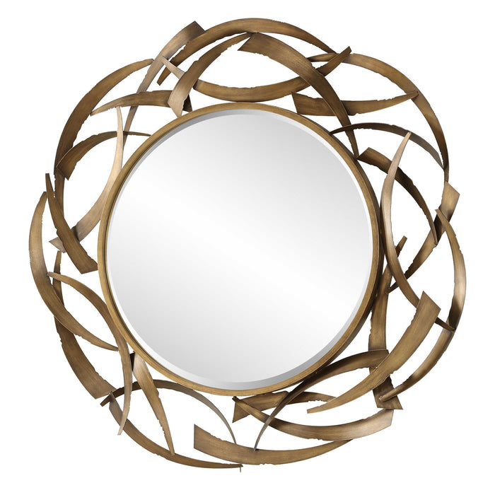 Cutting Edge Mirror Antiqued Golden Bronze-Mirrors/Pictures-Uttermost-Lighting Design Store