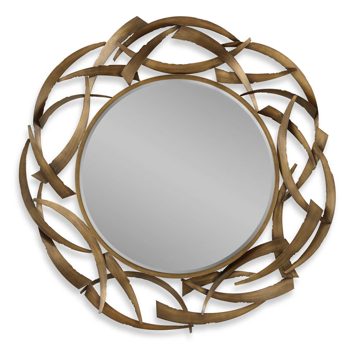 Cutting Edge Mirror Antiqued Golden Bronze-Mirrors/Pictures-Uttermost-Lighting Design Store