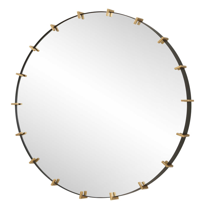 Pali Mirror Antiqued Brushed Gold-Mirrors/Pictures-Uttermost-Lighting Design Store