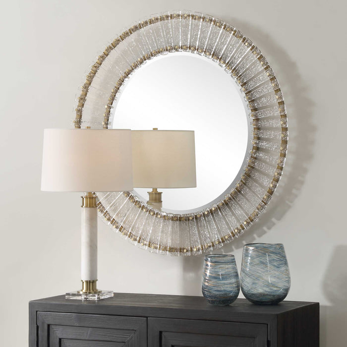 Denali Mirror Brushed Gold Iron-Mirrors/Pictures-Uttermost-Lighting Design Store