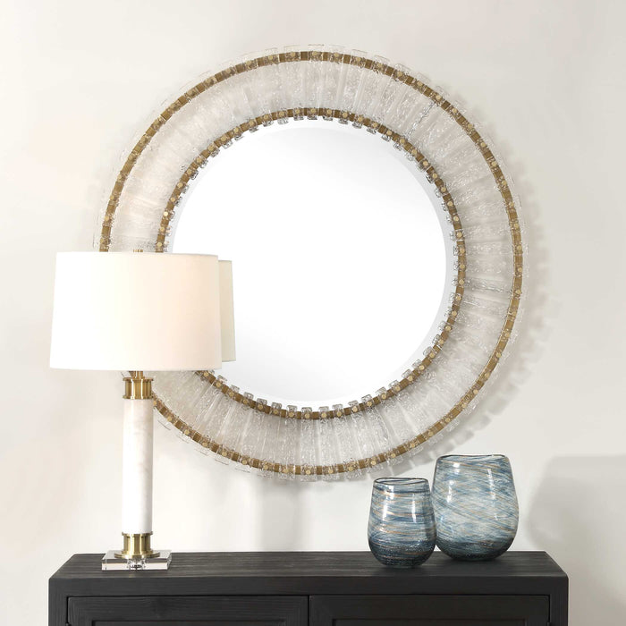 Denali Mirror Brushed Gold Iron-Mirrors/Pictures-Uttermost-Lighting Design Store